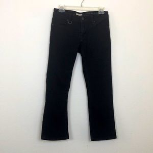 BURBERRY BRIT Cropped Boot Black Jeans Size 28W